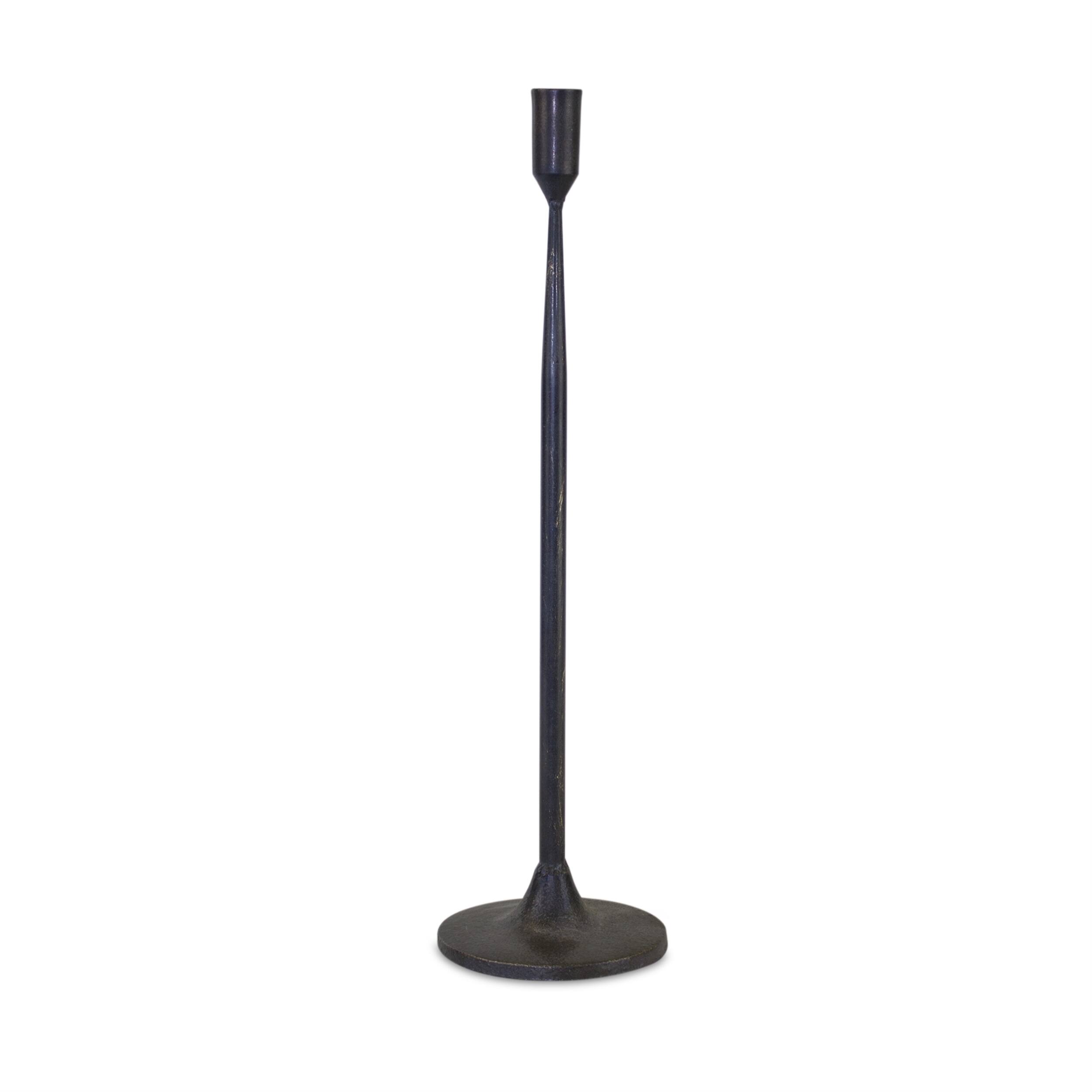Angle. BreeBe - Metal Taper Candle Holder (Set of 2) - Black.