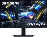 Samsung - 27" Odyssey G7 (G70D) 4K UHD IPS AMD FreeSync Premium Pro and G-Sync Compatible Smart Gaming Monitor with HDR400 - Black - Front_Zoom