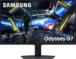 Samsung - 27" Odyssey G7 (G70D) 4K UHD IPS AMD FreeSync Premium Pro and G-Sync Compatible Smart Gaming Monitor with HDR400 - Black
