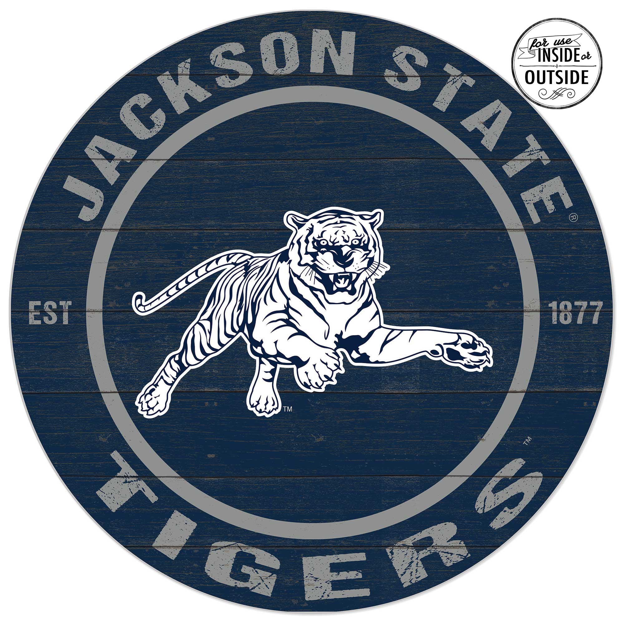 Jackson State Tigers 20'' x 20'' Indoor/Outdoor Circle Sign