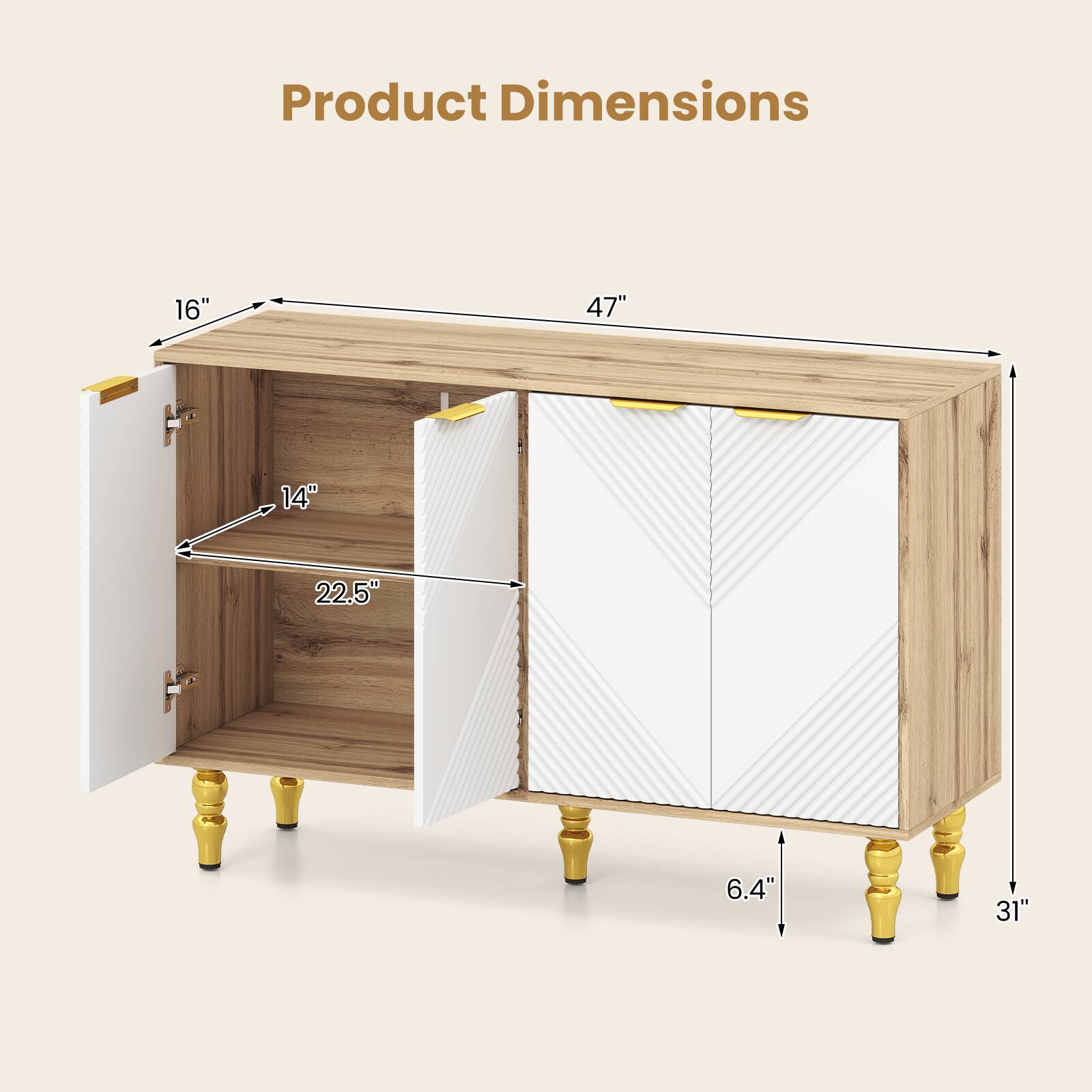 Product Dimensions
16"
47"
14"
22.5"
6.4"
31"