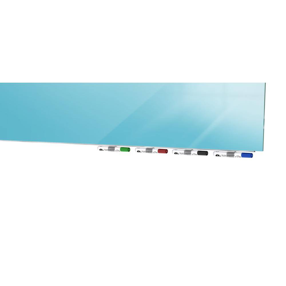 Alt View 1. Ghent - Ghent Aria 2'H x 3'W Magnetic Glass White Board, Gray Surface, Horizontal, 4 Rare Earth Magnets, 4 Markers and Eraser - Gray.