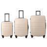Bestier - 3-Piece ABS Hardshell Luggage Set (20”/24”/28”) with TSA Lock, Spinner Wheels & Lightweight Design - Beige