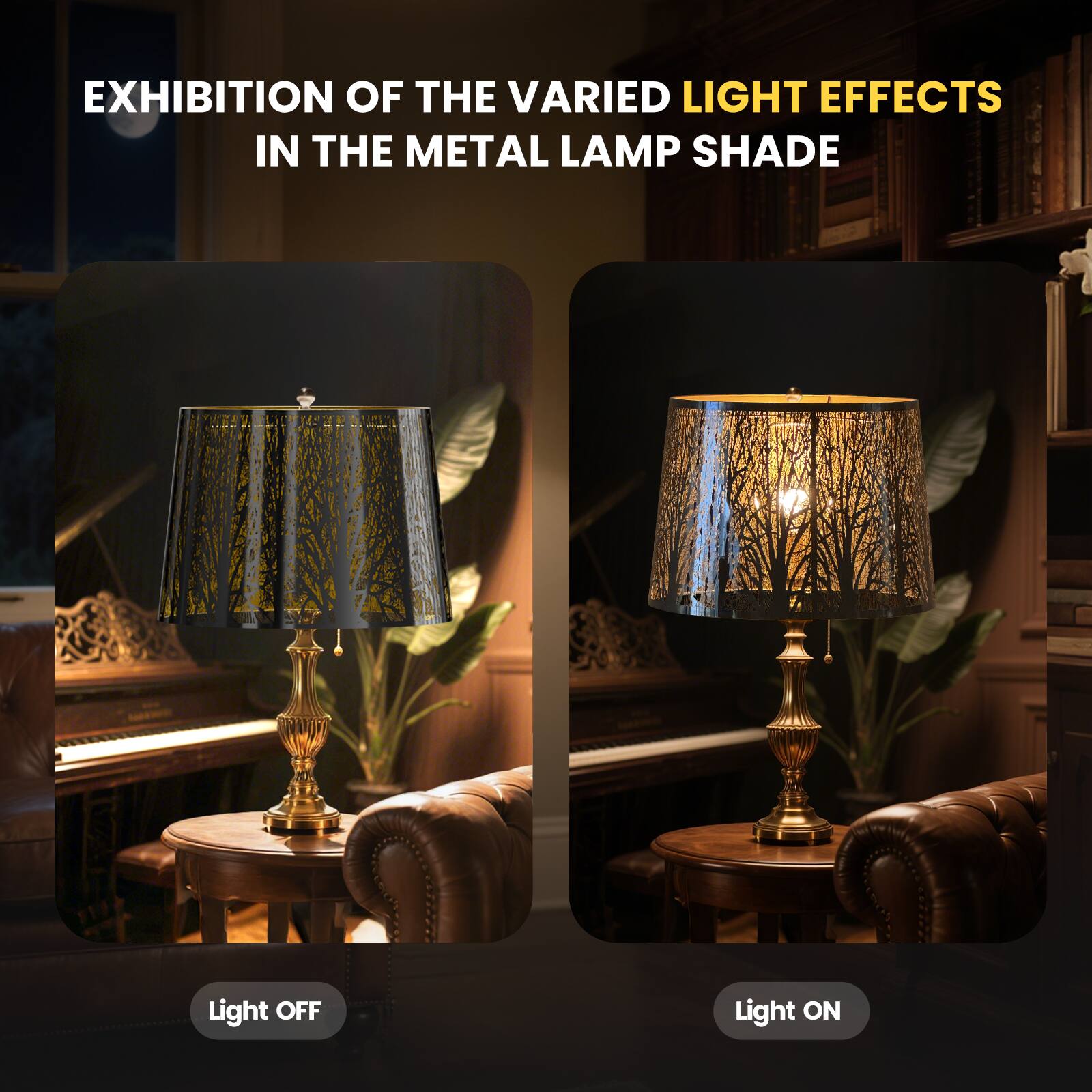 EXHIBITION OF THE VARIED LIGHT EFFECTS IN THE METAL LAMP SHADE

Light OFF

Light ON