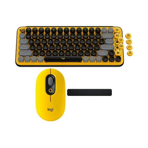 Logitech - Pop Keys Wireless Mechanical Keyboard With Custom Emoji Keys - Yellow