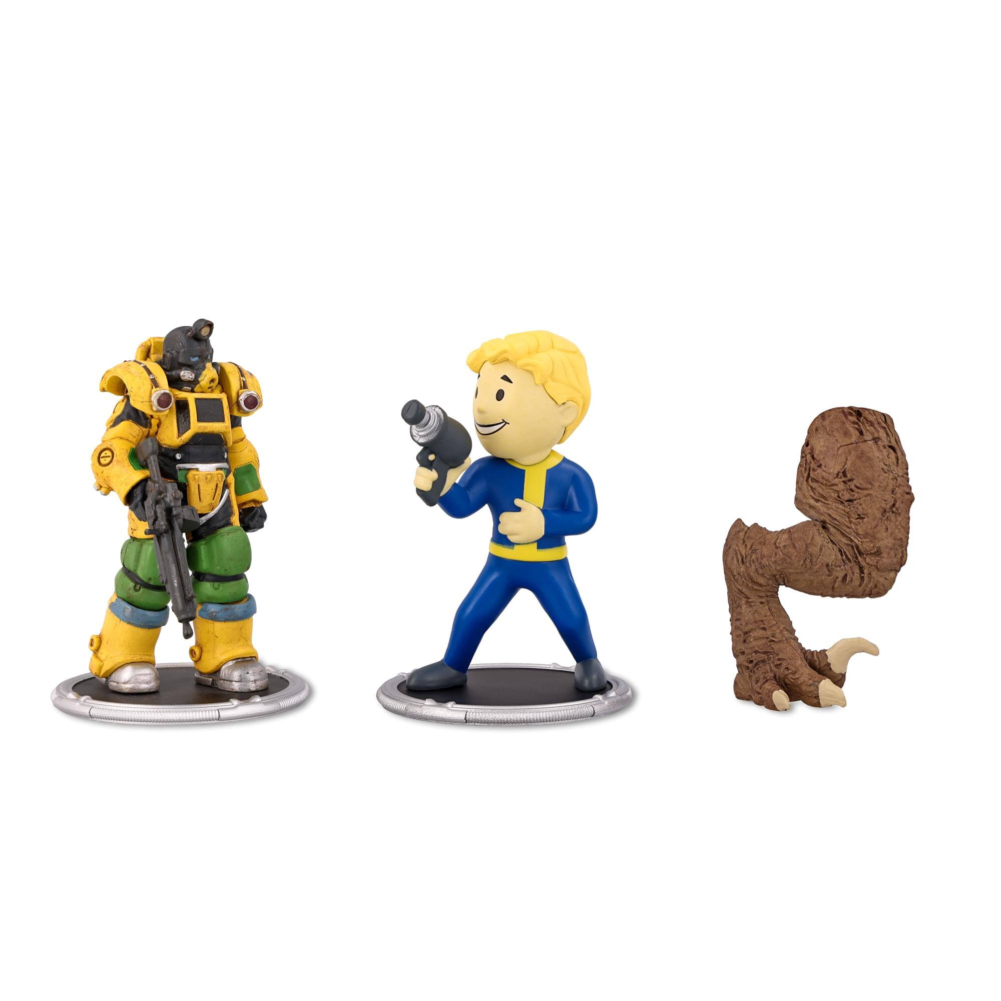 Front. Toynk - Fallout Excavator and Vault Boy (Gun) Mini Figure Set (Build-a-Figure Deathclaw) - Blue.