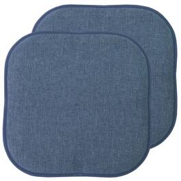 Sweet Home Collection - Alexis Memory Foam No Slip Back 16" x 16" Chair Pad Cushions, 2-Pack - Denim