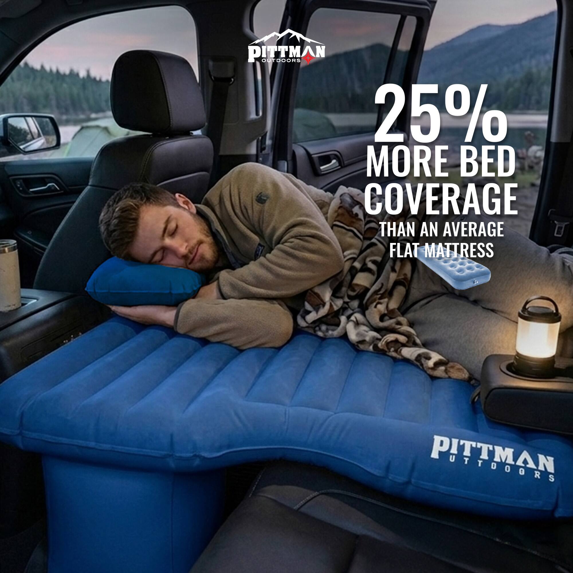 PITTMAN OUTDOORS  
25% MORE BED COVERAGE THAN AN AVERAGE FLAT MATTRESS