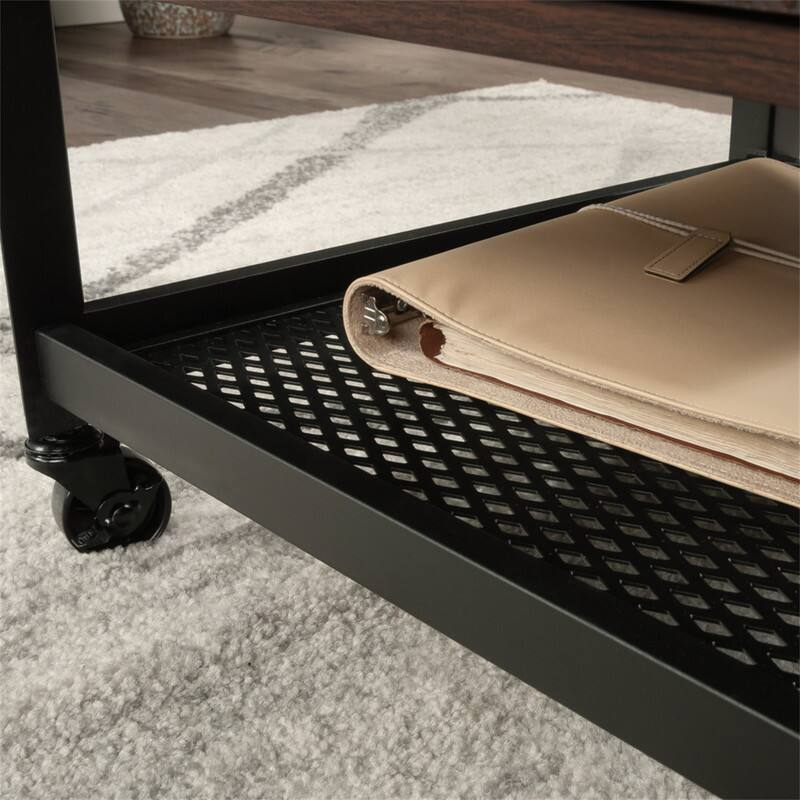 Alt View 5. HTUTWOO - Pedestal File Cabinet with Large Drawers - Engineered Wood Mobile Cabinet with Locking Wheels & Full Extension Slides - Walnut.