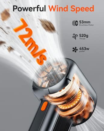 WOLFBOX Cordless Leaf Blower, Brushless Motor with 3 Speed & Turbo WOLFBOX Cordless Leaf Blower, Brushless Motor with 3 Speed & Turbo