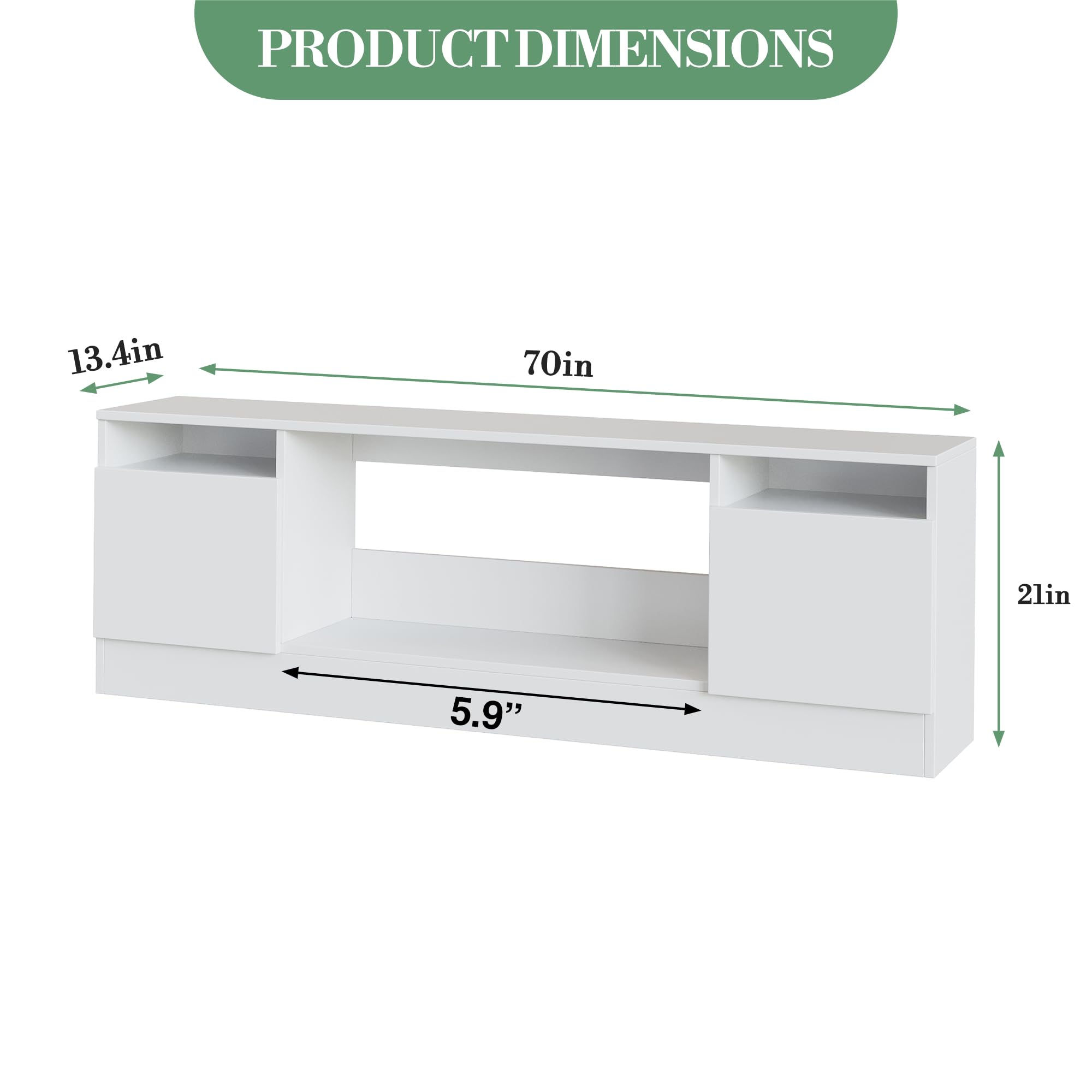 PRODUCT DIMENSIONS

- Length: 70in
- Width: 21in
- Height: 13.4in
- Depth: 5.9"