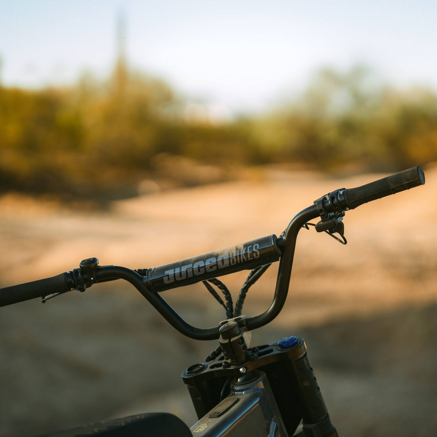 Alt View 10. Juiced Bikes - Scrambler Full Suspension eBike (Max 60mi/28mph) + Headplate/Handlebar Bag & Pad/Fenders/Sticker Pack - Blackberry.