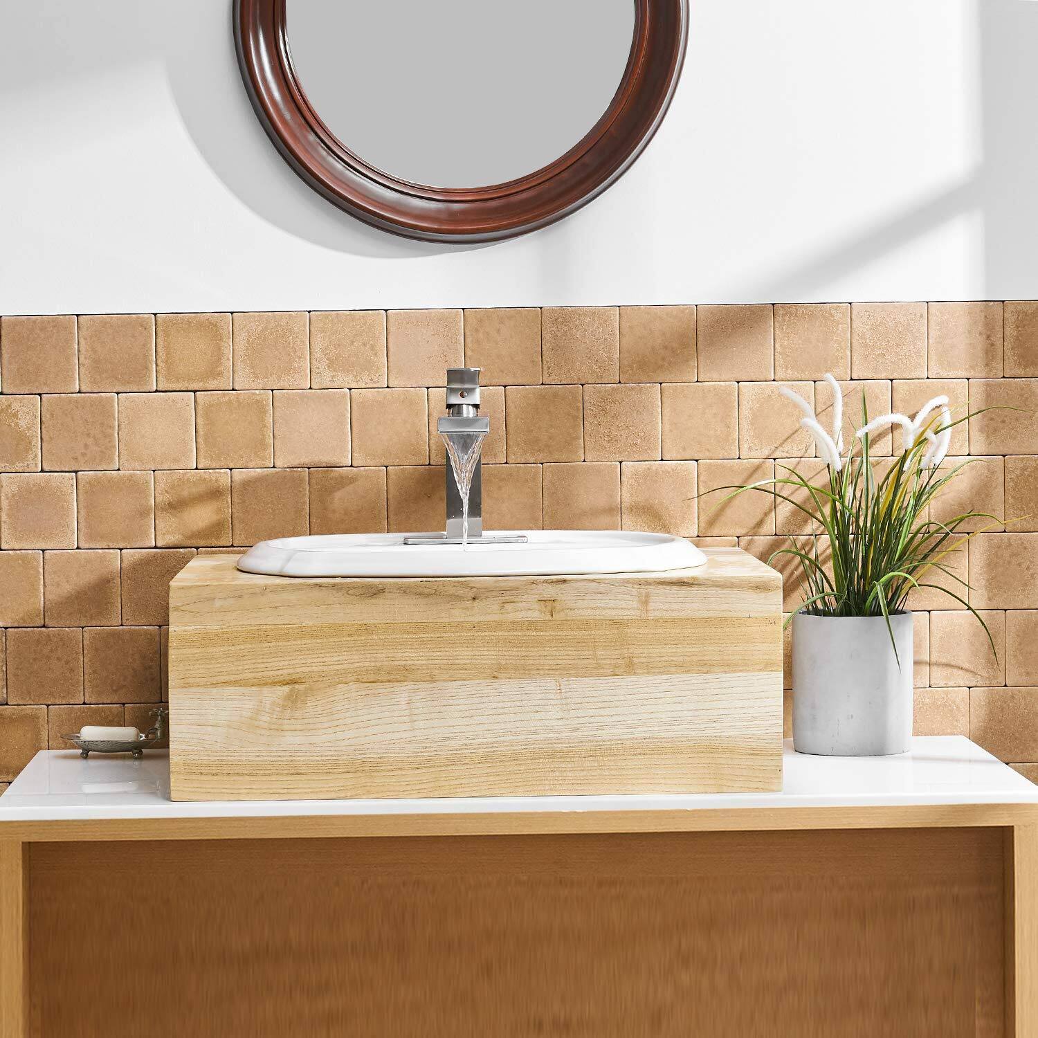 Alt View 3. Boyel Living - Waterfall Single Hole Single Handle Low Arc Bathroom Faucet with Supply Line in Brushed Nickel - Brushed Nickel.