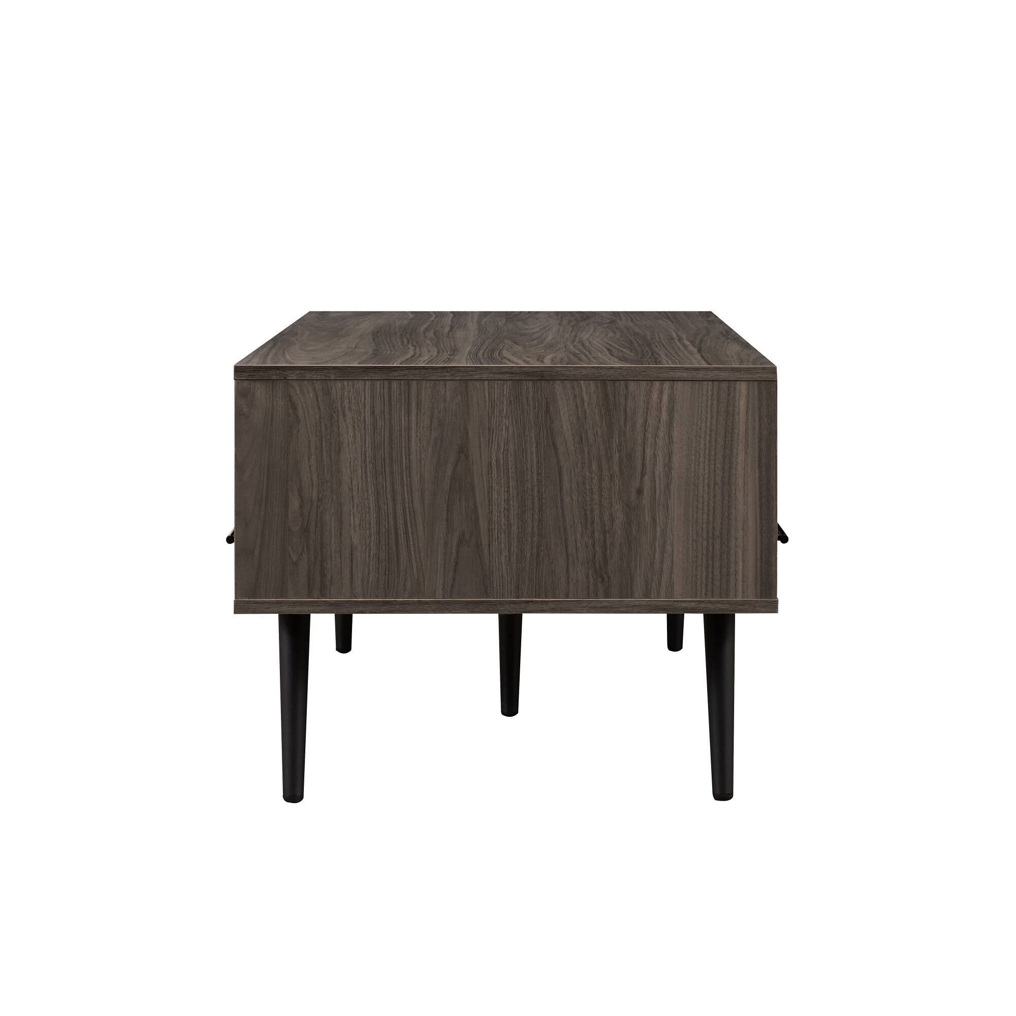 Alt View 31. Walker Edison - Contemporary 2-Drawer Coffee Table with Open Storage - Slate Grey/Black.