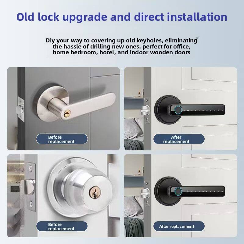 Old lock upgrade and direct installation

Diy your way to covering up old keyholes, eliminating the hassle of drilling new ones. Perfect for office, home bedroom, hotel, and indoor wooden doors.

Before replacement  
After replacement  
Before replacement  
After replacement