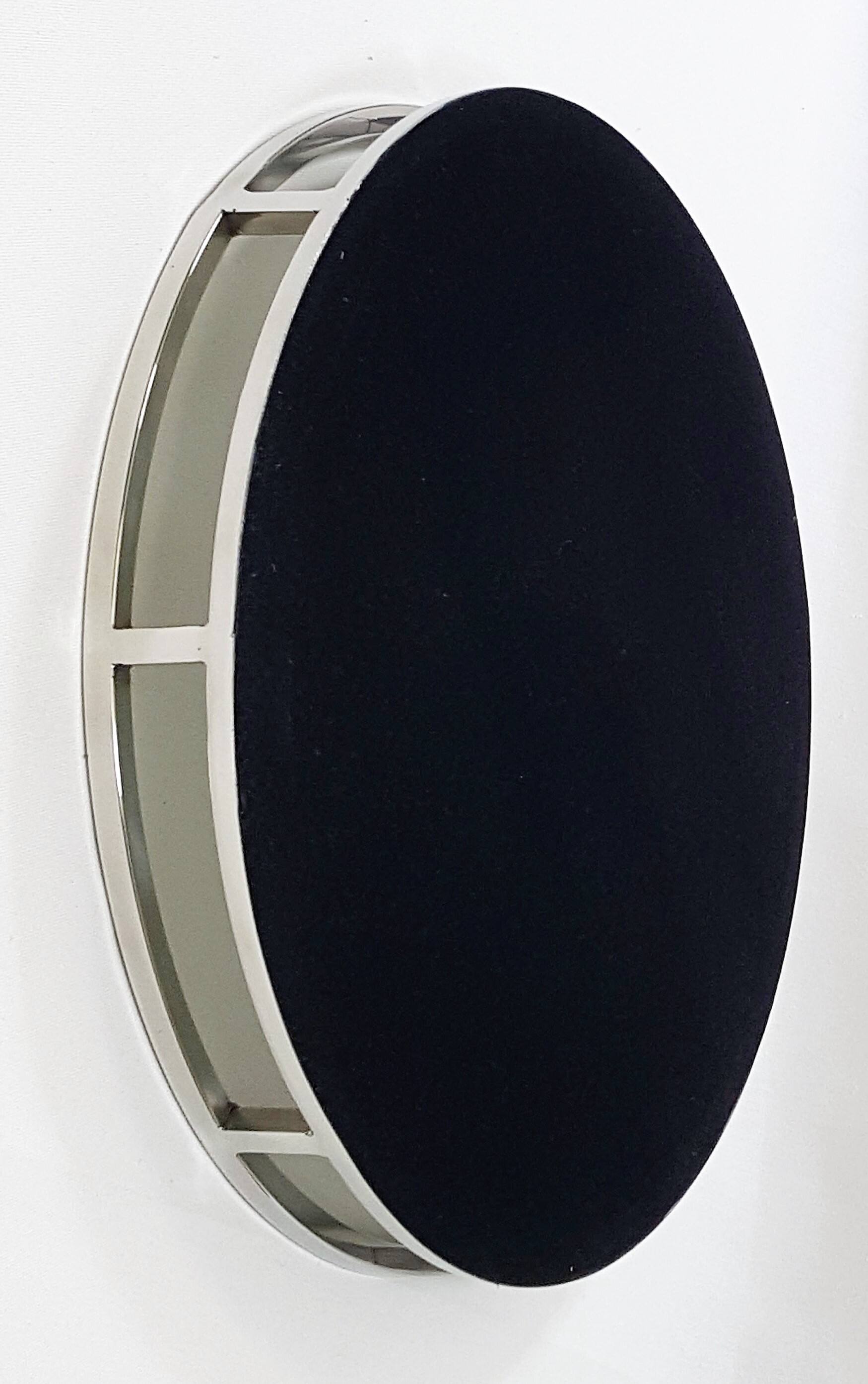 Angle. Jiallo - Elegance Round tray with mirror 15" diameter - Silver, Multi Color.
