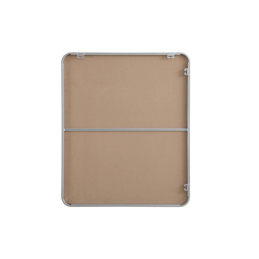 Angle. Elegant Decor - Contour Metal Rectangle Mirror 30x36 in Silver - Silver.