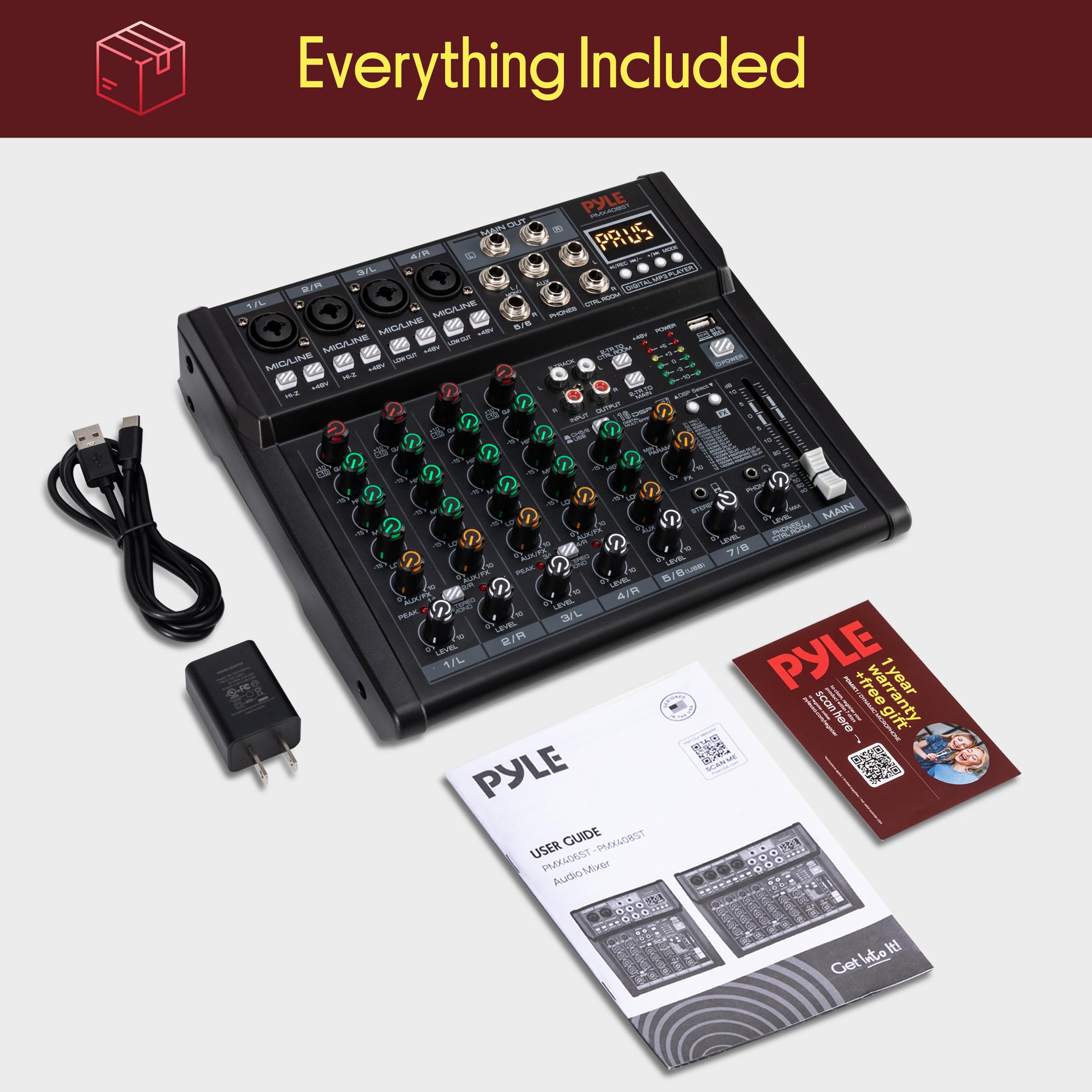 Everything Included

PYLE - TOLUT IC MA DOLIC 0O I Am 2 3n FAdE -OA IL  MAICAINE - MIGAJNE - - - - MIGAJHE s - NE MIG/INE 99 . -. - 1 - ada - 2 - summur Lon meu WP - 7  I a 1 - 5 1 - .  PIEA M   STe MAIN LEVEL CaUes  0 LAUAL ALALIRA LEVEL  4/ Ja FEAZ 3/ LEVEL / LEVEL PYLE 1/ r scanbere +free 1yerant gift PYLE GUIDE PMORAORIST USER PMKAOST  AudioMixer Mier Audo Into W Get