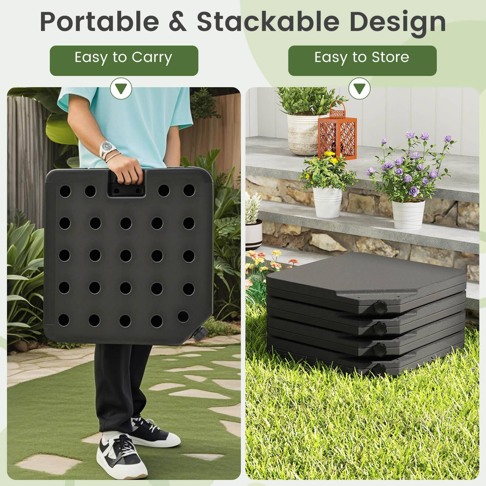 Portable & Stackable Design  
Easy to Carry  
Easy to Store