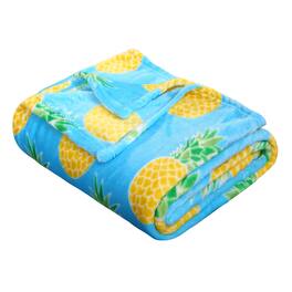 Noble House - Plazatex Pineapple Plush Decorative All Season Throw Blanket 50" x 60" - Blue