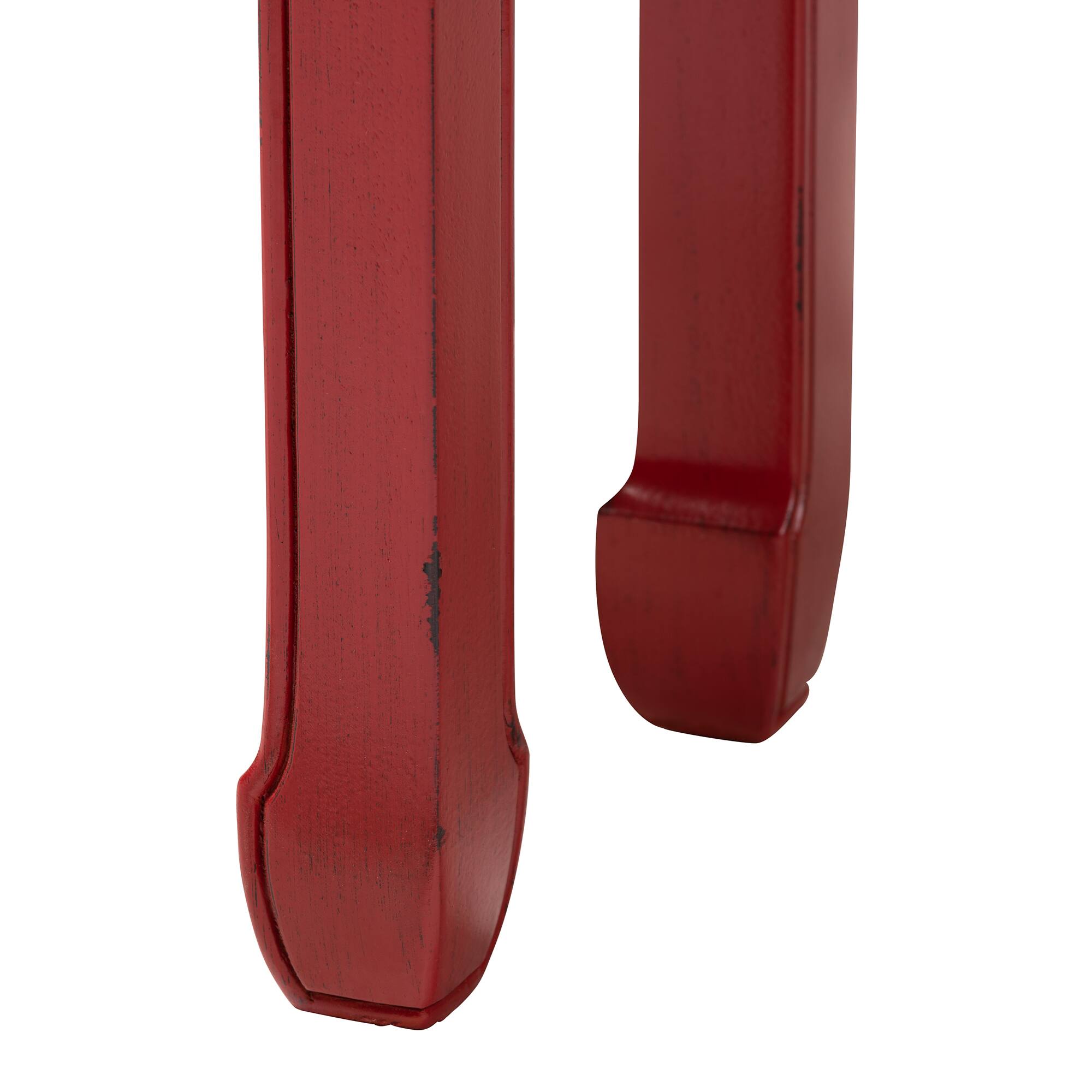 Alt View 4. Baxton Studio - Pomme Classic and Antique Finished Wood Bronze Finished Accents 6-Drawer Console Table - Red.