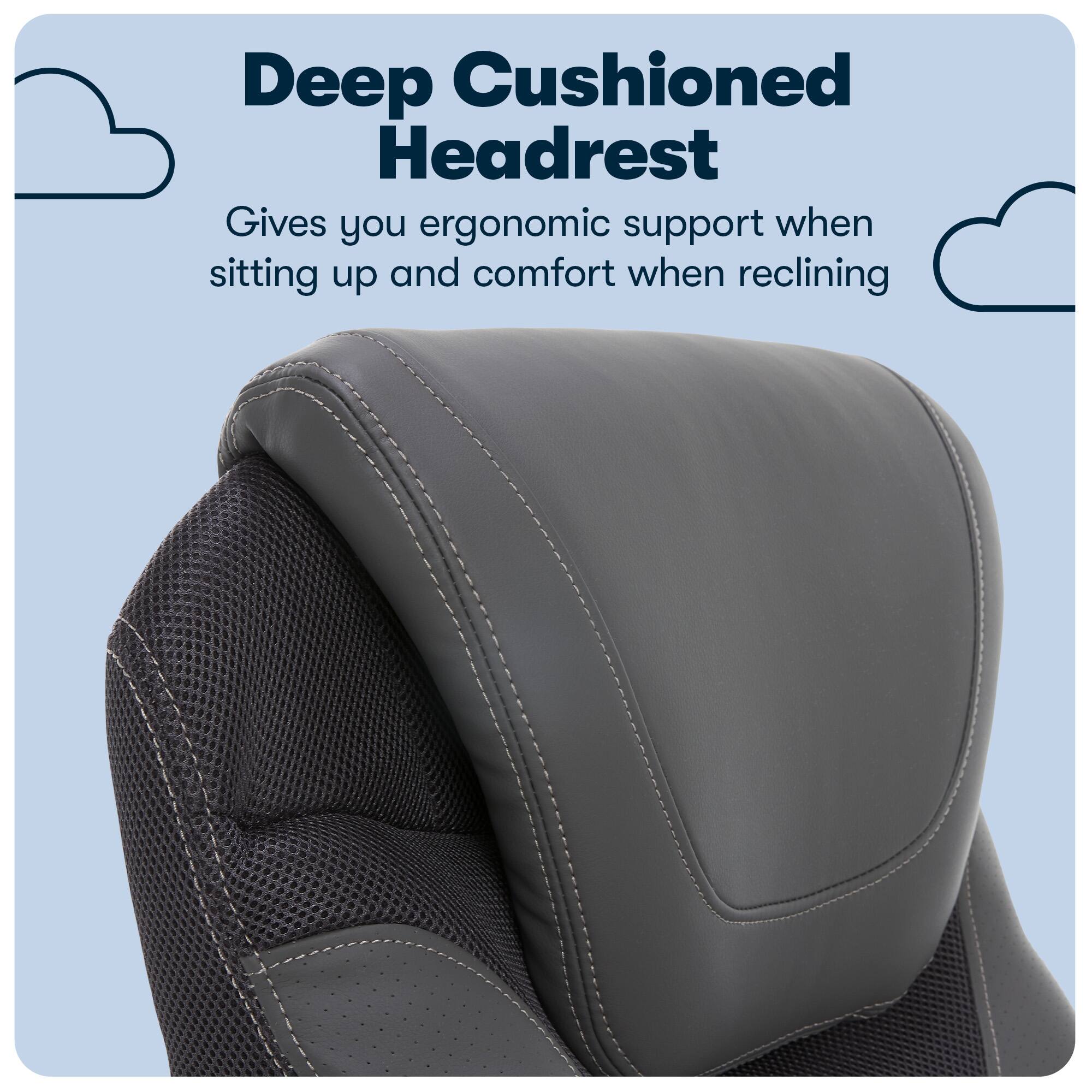 Alt View 13. Serta - Executive Office Chair with Serta Air Lumbar Support Padded Arms Reclining Leather Computer Chair for Home Office - Gray.