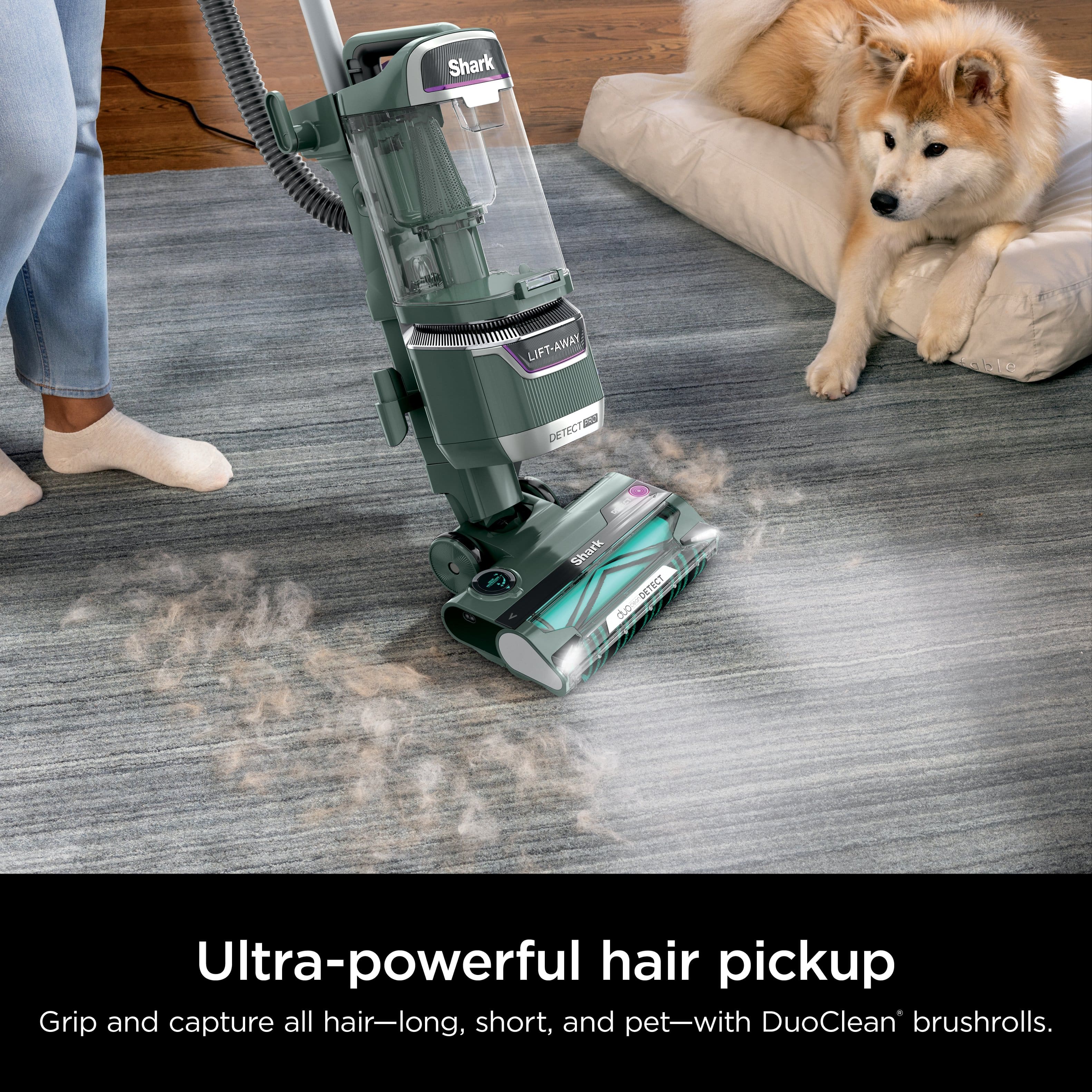 Shark LIFT-AWAY DETECTSUS -N 4 Shark DETECT duo IDT Ultra-powerful hair pickup Grip and capture all hair-long, short, and pet-with DuoClean brushrolls.