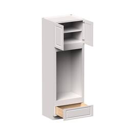 Boyel Living - 33-in W x 96-in H x 27-in D Shaker Double Oven Tall Kitchen Cabinet with Drawer - Glacier White