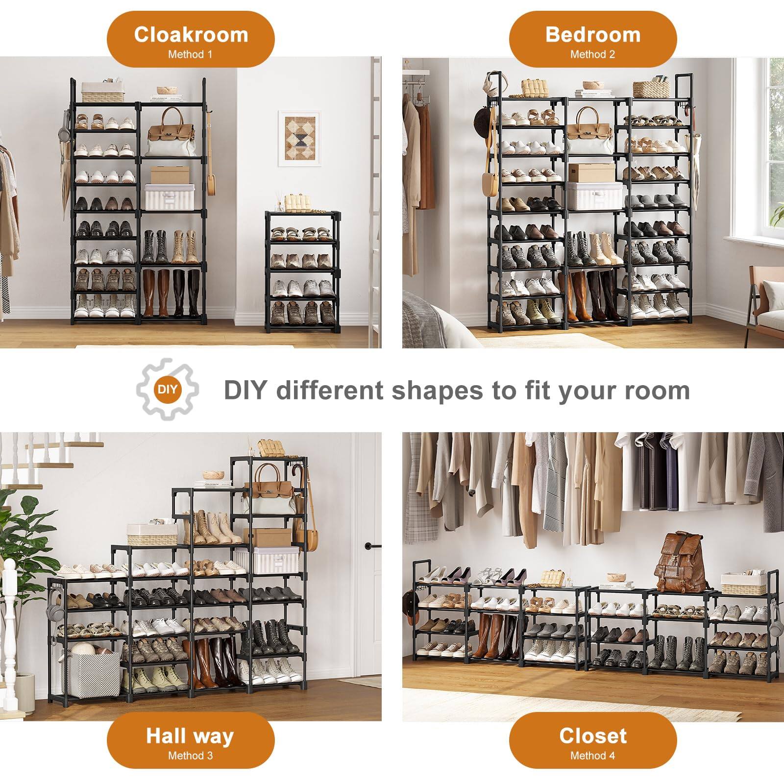 Reds Spade WOWLIVE 9 Tiers Shoe Rack Storage Organizer Closet 50 55 ...