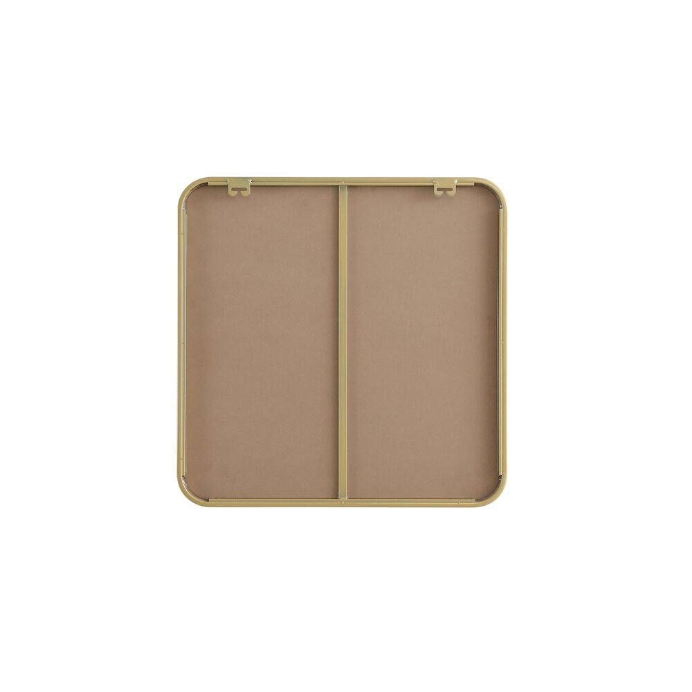 Angle. Elegant Decor - Contour Metal Square Mirror 24x24 in Brass - Brass.