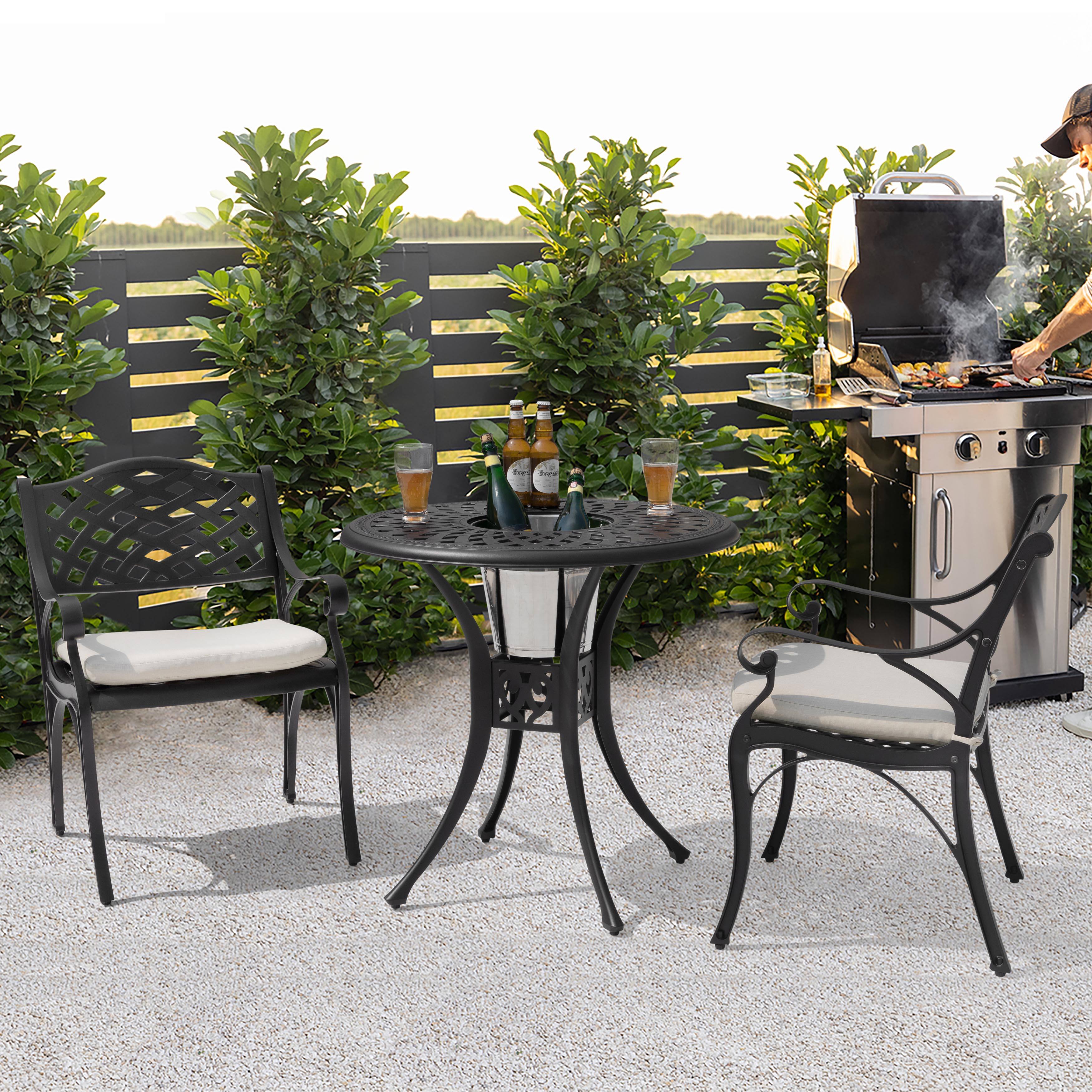 Angle. Nuu Garden - Outdoor Indoor 2-Pack 18'' x 20'' Chair Replacement Seat Cushions - Beige.