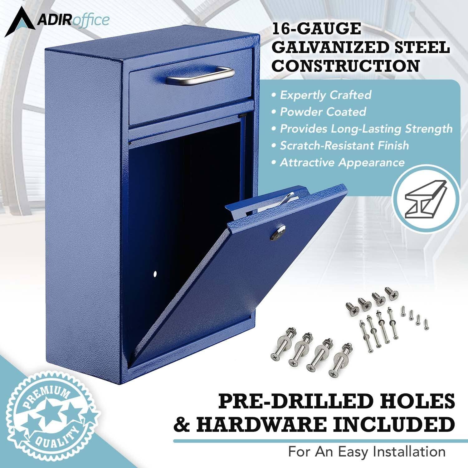 ADIRoffice, 16-GAUGE GALVANIZED STEEL CONSTRUCTION, Expertly Crafted, Powder Coated, Provides Long-Lasting Strength, Scratch-Resistant Finish, Attractive Appearance, PREMIUM QUALITY, PRE-DRILLED HOLES & HARDWARE INCLUDED, For An Easy Installation