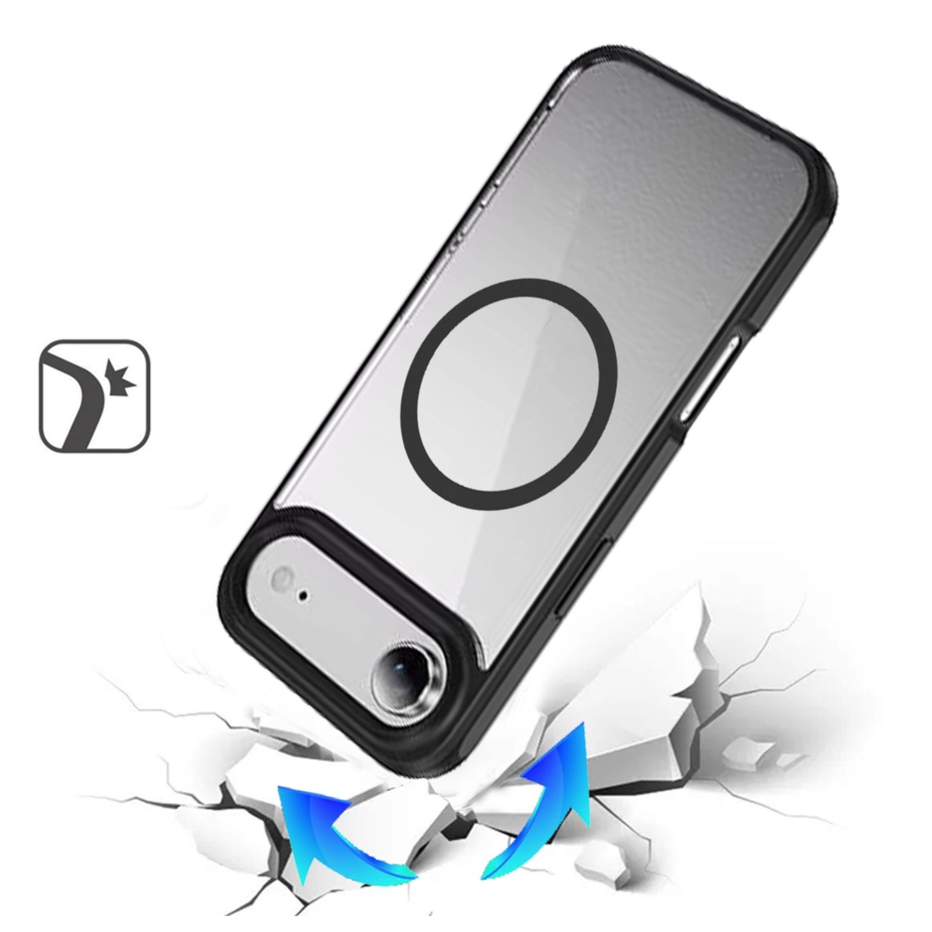Angle. Kitcheniva - Premium Magnetic Circle Shockproof Phone Case With Tempered Glass For iPhone Air Black - Black.