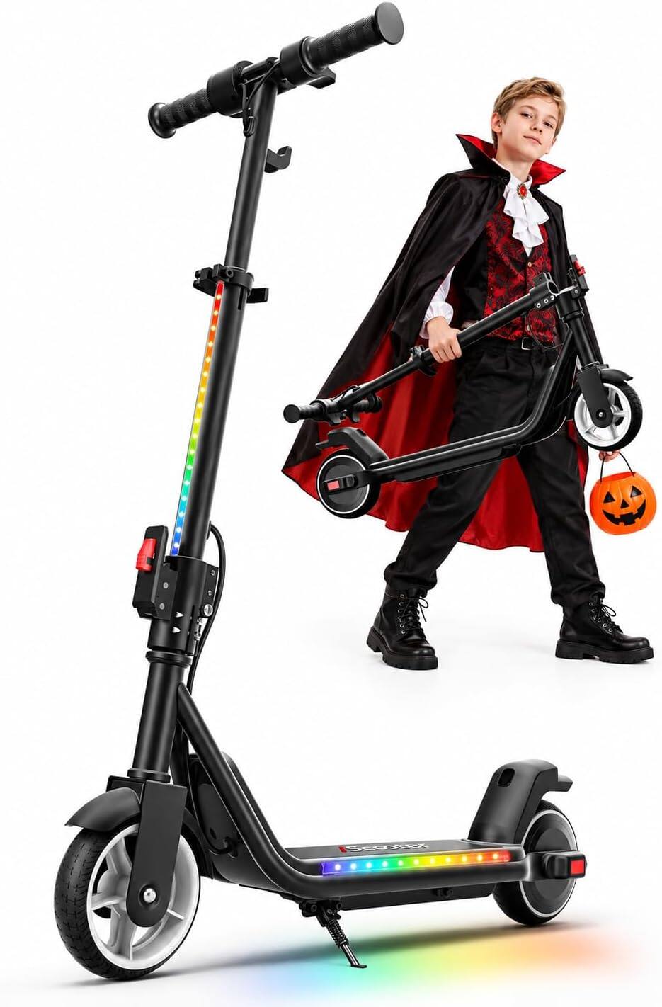 Front. iScooter - IK3 Max Kids Electric Scooter for Aged 6-10(200W Motor , 12MPH Top Speed , 6Miles Range) - Black.