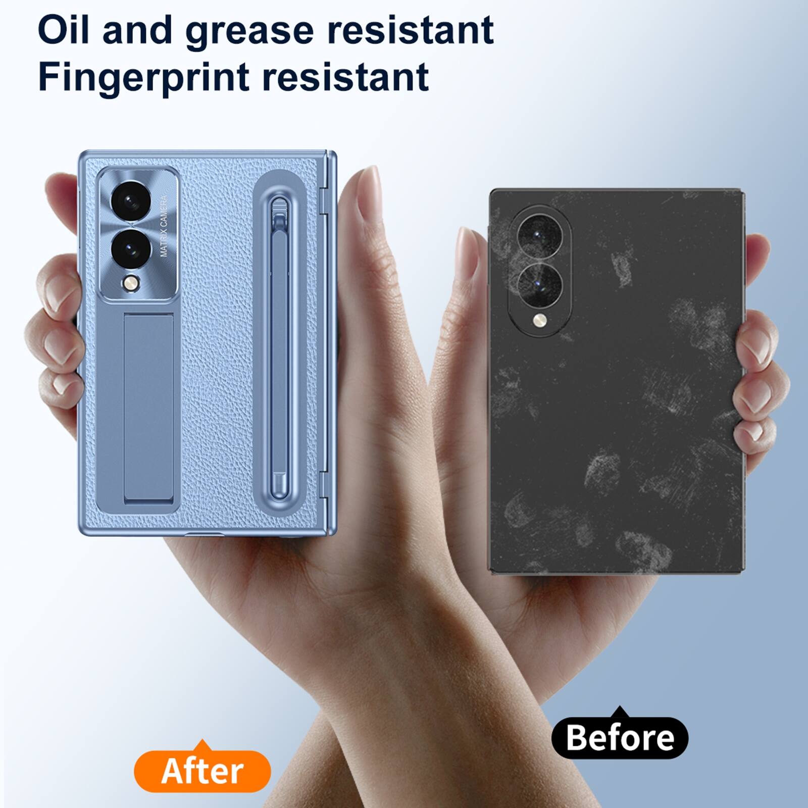 Oil and grease resistant  
Fingerprint resistant  

MATRIX CAMER MATI RIX  

After  
Before