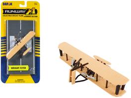 Wright Flyer Biplane Aircraft with Runway Section Diecast Model Airplane by Runway24 - Beige