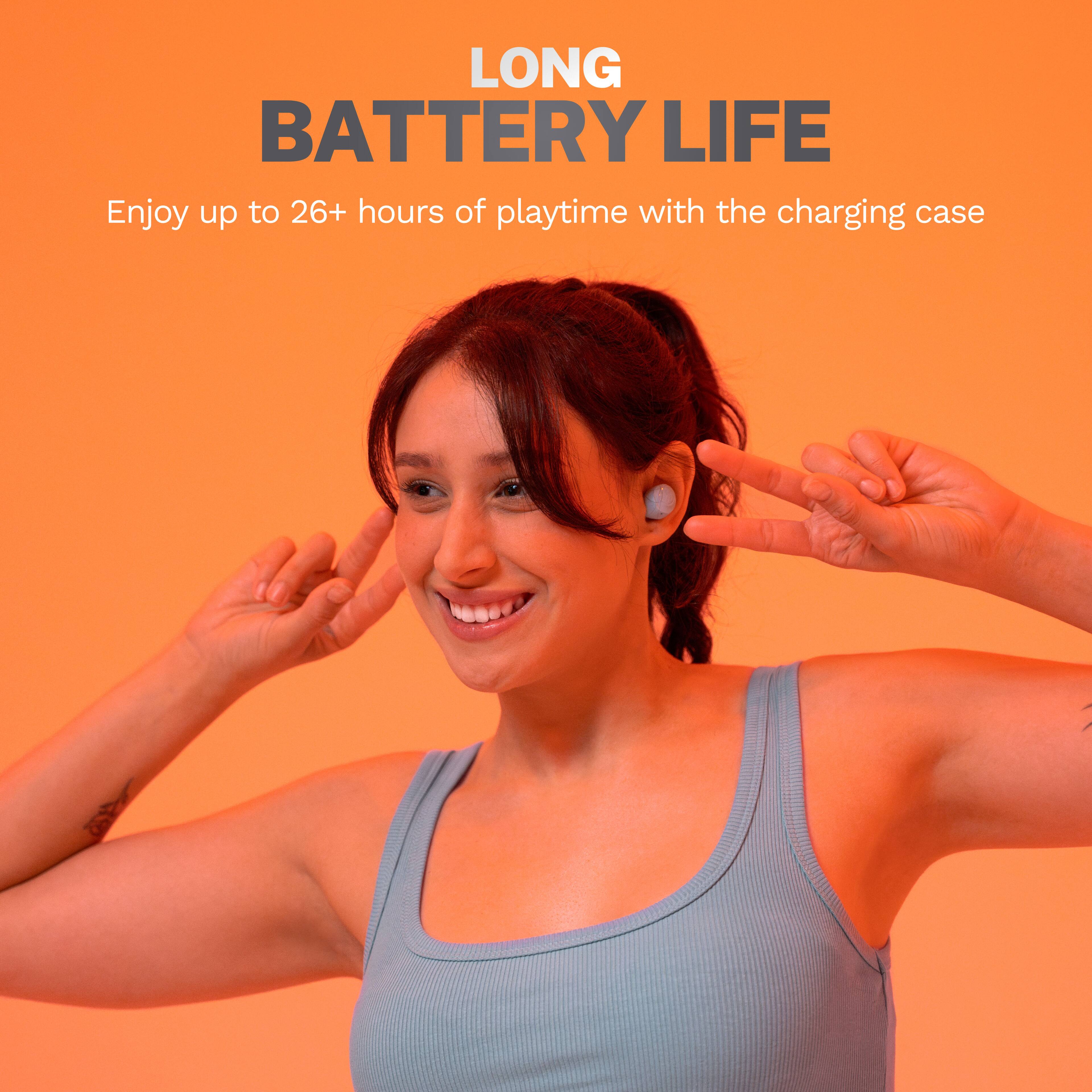 LONG BATTERY LIFE
Enjoy up to 26+ hours of playtime with the charging case