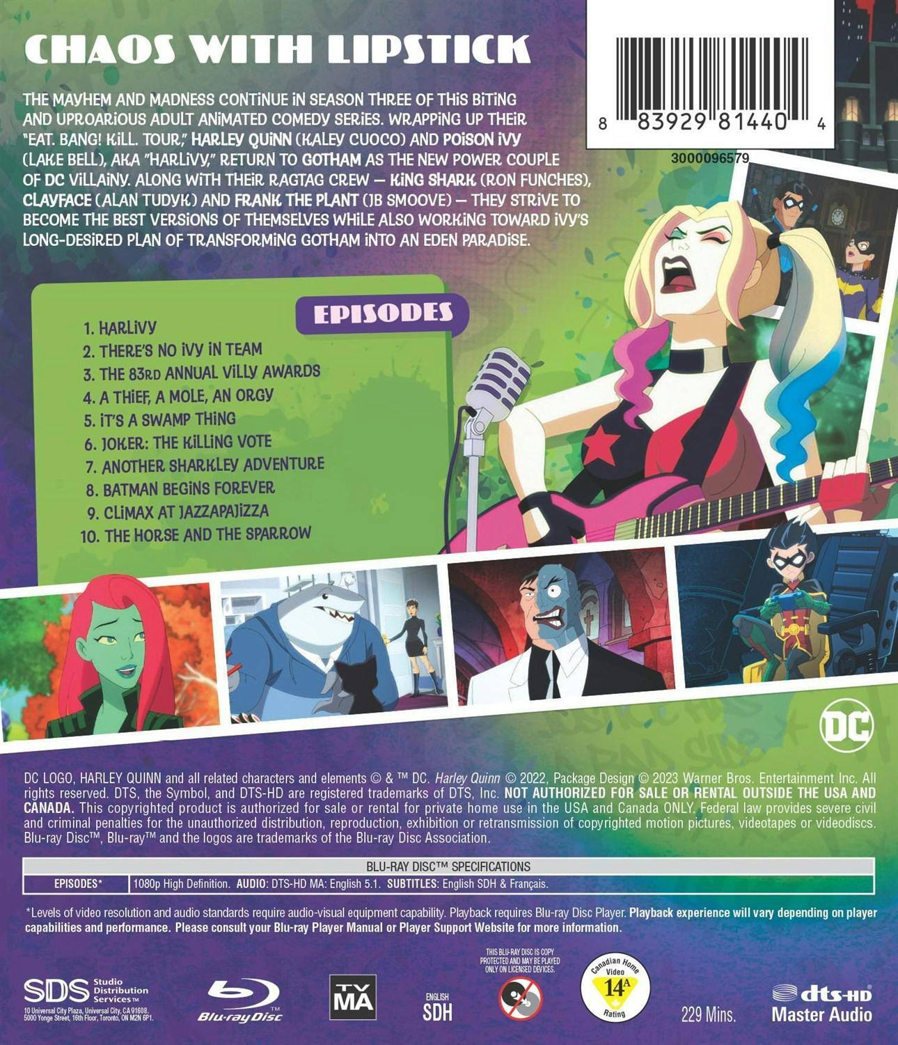 Back. Harley Quinn: The Complete Third Season [Blu-ray].