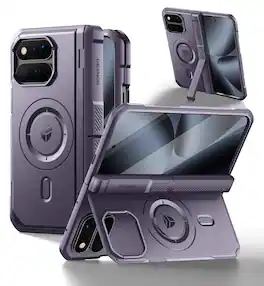 Dexnor - Rugged Case for Google Pixel 11 Pro Fold,Compatible with MagSafe,Built-in Kickstands, Screen Protector, Hinge Protectio - Phantom Purple