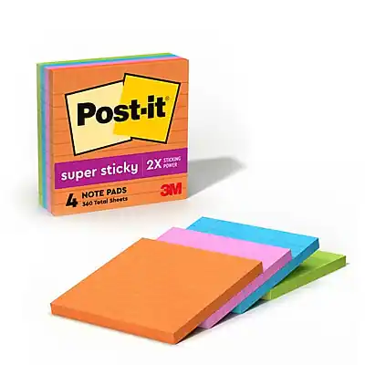 Post it Super Sticky Notes, 4
