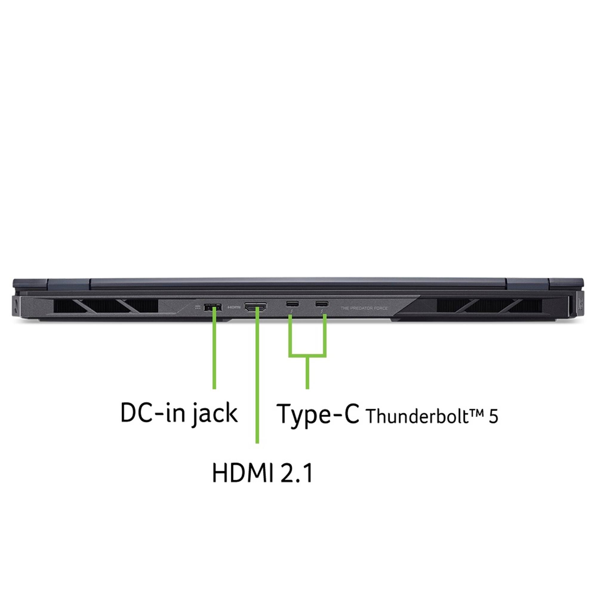 The text on the image reads:

DC-in jack Typ-C Thunderbolt 5 HDMI 2.1

The corrected text would be:

DC-in jack, Type-C Thunderbolt 5, HDMI 2.1