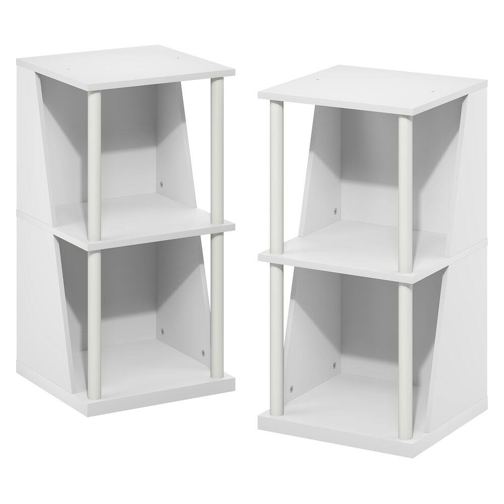 Left. Furinno - FLEXI Storage Shelf, Book Shelf, Corner Shelf, DIY Stackable & Separable Display Bookcase, for Organization and Storage - White/White.