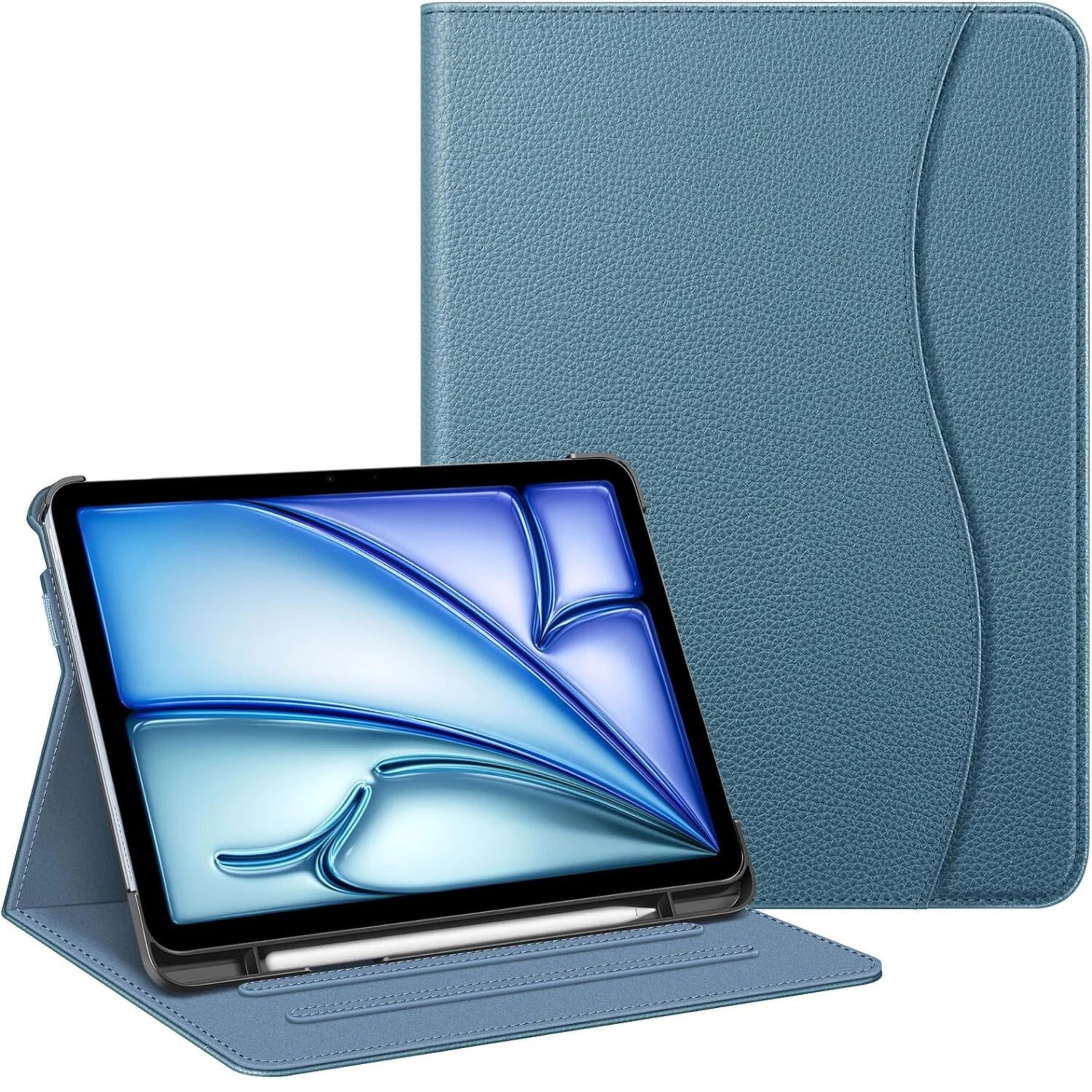 Front. Kitcheniva - iPad Air 11 Inch M3 2025 Multi Angle Viewing Case For Air 5th 4th 10.9 Inch Ocean Blue - Ocean Blue.