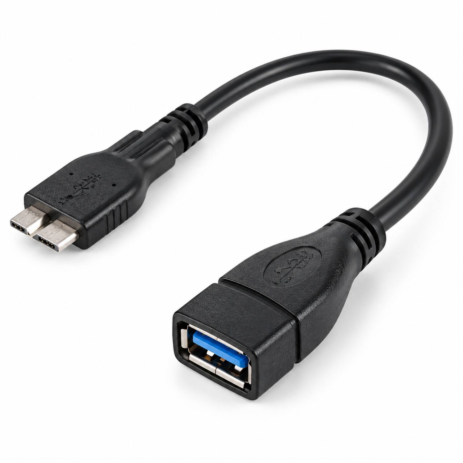 Angle. Sanoxy - Micro USB 3.0 OTG to USB Female Adapter Cable High Speed - Black.