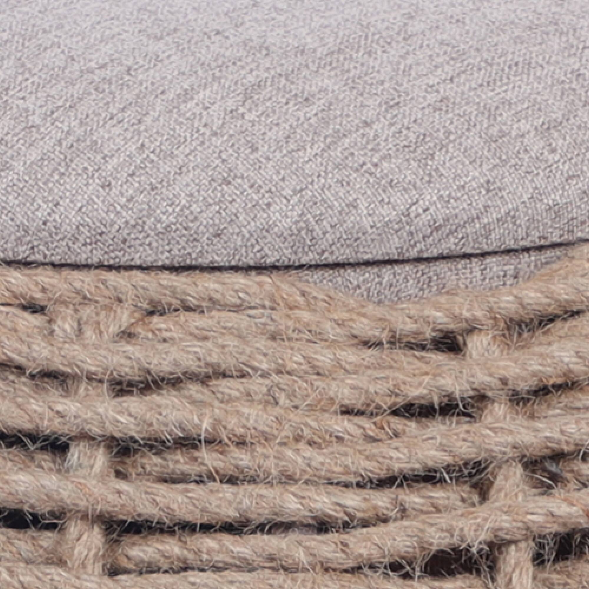 Alt View 4. GOODSILO - Handcrafted Woven Storage Ottoman Bench with Concealed Compartment for Living Room Decor - Natural Wood+Brown.