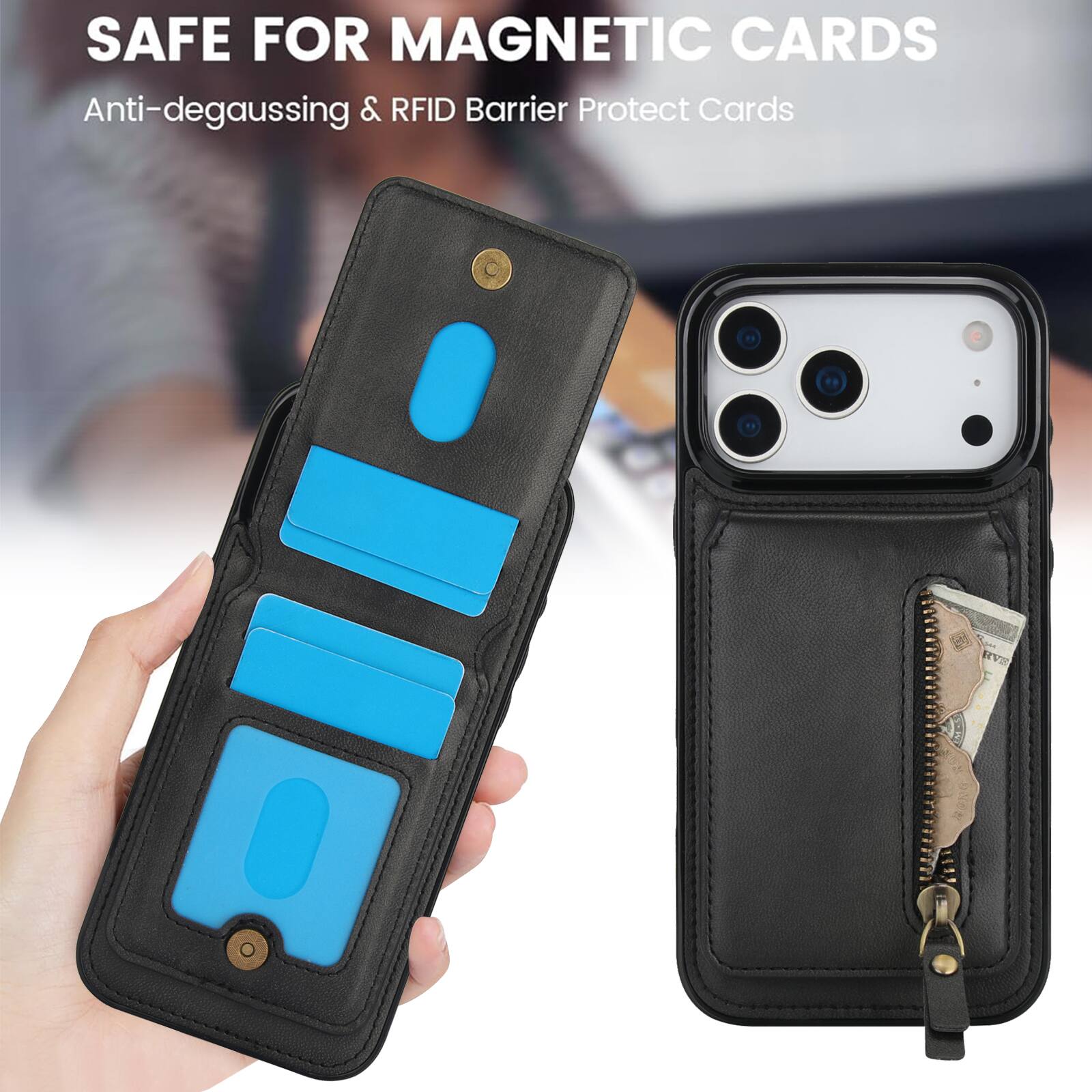 SAFE FOR MAGNETIC CARDS  
Anti-degaussing & RFID Barrier Protect Cards