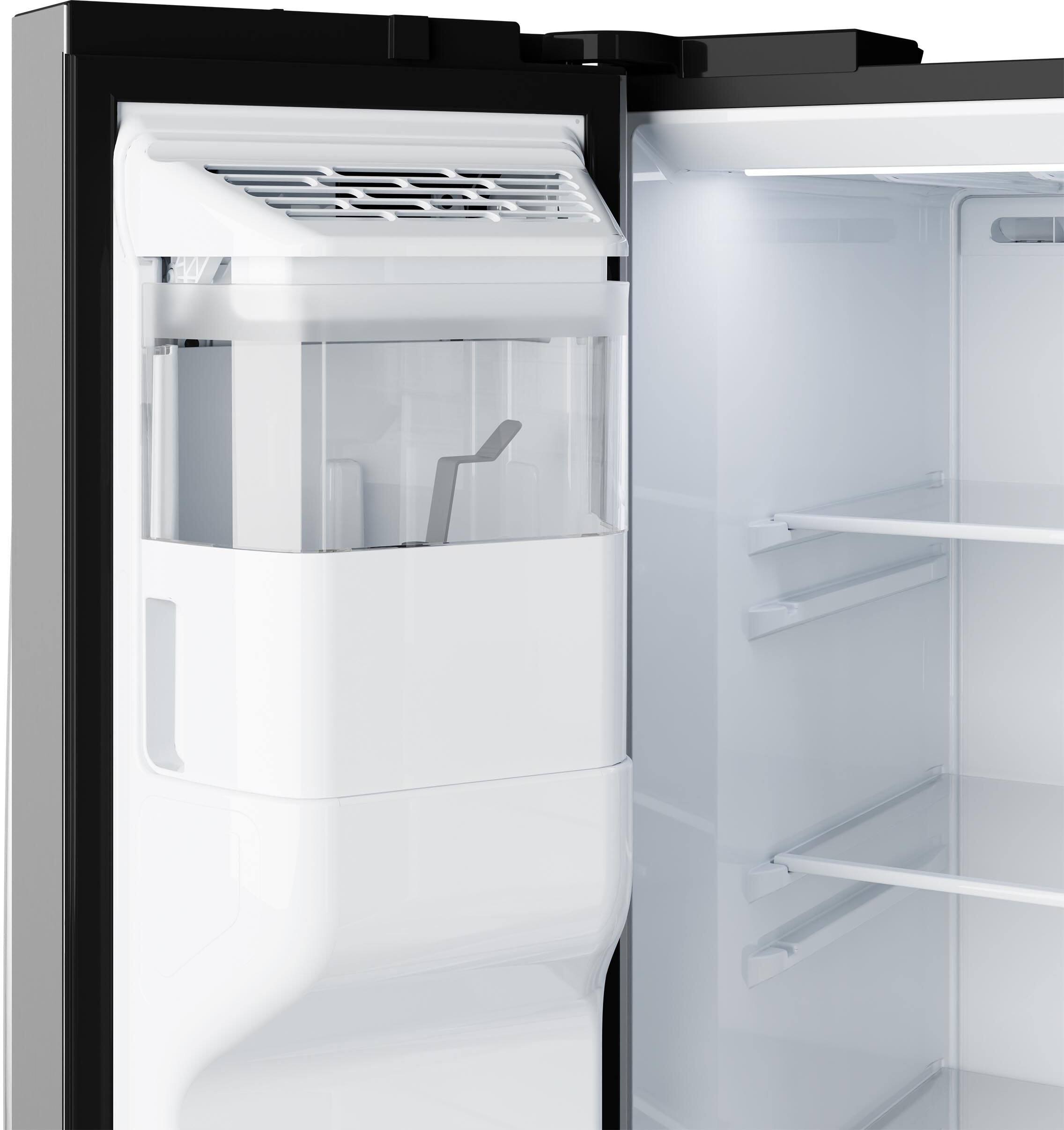 Alt View 25. GE - 36 in. Wide 27.9 Cu. Ft. Side-By-Side Refrigerator with Extra Tall Dispenser and In-Door Icemaker - Stainless Steel.