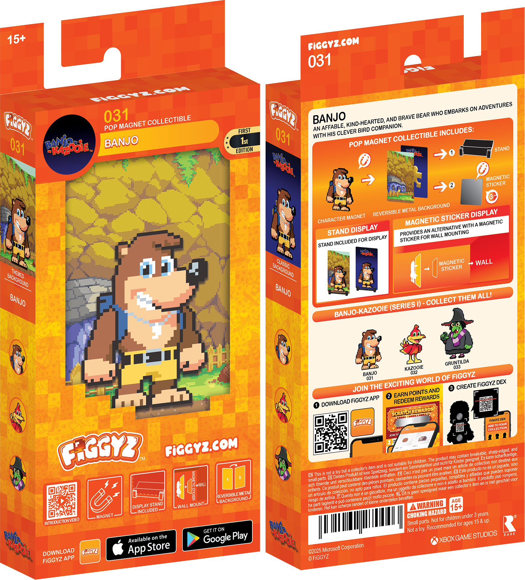 15+ FIGGYZ.COM  
031  
LOV FICCYZ 031 COLLECTIBLE FIGGY2 POP MAGNET 031 BANJO KAZOOIE ADVENTURES WHO EMBARKS FAGGY2 BANJO BRAVE BEAR AND AFFABLE, KIND-HEARTED, COMPANION. FIRST CLEVER BIRD INCLUDES: 031 WITH HIS COLLECTIBLE 1 POP MAGNET EDITION STAND, MAGNETIC STICKER 01 METAL BACKGROUND MAGNET REVERSIBLE DISPLAY CHARACTER MAGNETIC STICKER WITH MAGNETIC STAND DISPLAY PROVIDES ALTERNATIVE MOUNTING DISP FOR WALL INCLUDED FOR STICKER STAND m THED UD BANJO QSC BACKGROUND BANJO MAGNETIC WALL STICKER THEM ALL! COLLECT BANJO-KAZOOIE (SERIES FAGGYZ FIGGYZ.COM REVERSIBU METAL STAND LBACKGROUND DIRPL WALL MOUNT INCLUDED MAGART INTRODUCTON VILEO Available Google Play FOOT App Store DOWNLOAD FIGGYZ APP GRUNTILDA KAZOOIE BANJO FIGGYZ WORLD OF EXCITING FIGGYZ DEX JOIN