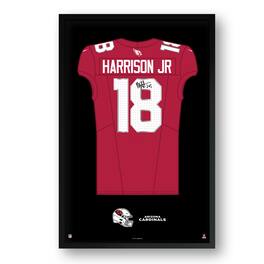Sporticulture - Marvin Harrison Jr. Arizona Cardinals Framed 27" x 39" Jersey Art Print - Multicolor