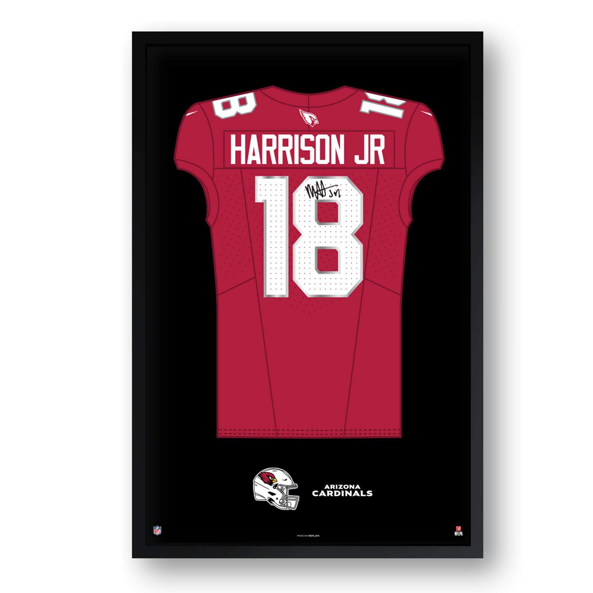 Marvin Harrison Jr. Arizona Cardinals Framed 14" x 20" Jersey Art Print